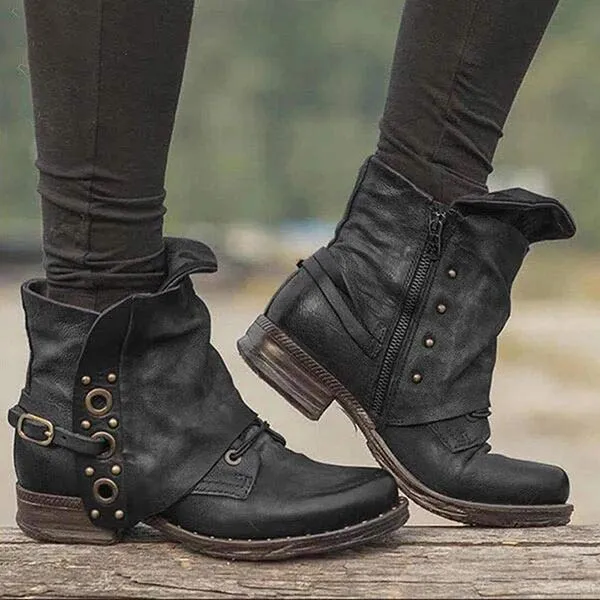 Bequeme Rutschfest Seitenreißverschluss Stiefelette - Vittorelli