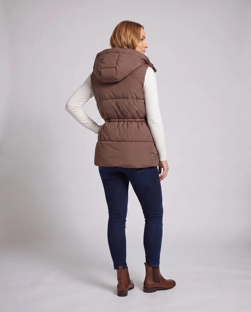 Damen Nan gepolstertes Kapuzenshirt mit Taillen-Gummizug und großen seitlichen Taschen