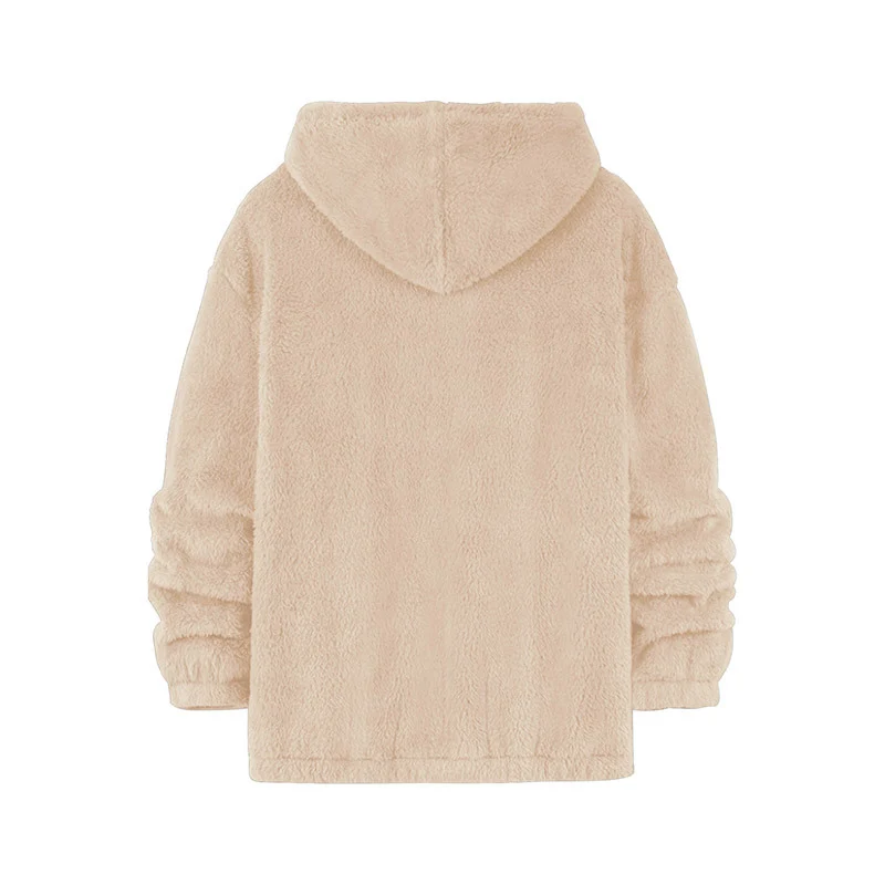 Unisex Kuscheliger Teddy-Fleece-Hoodie mit Chenille-Schriftzug Nord Taschen