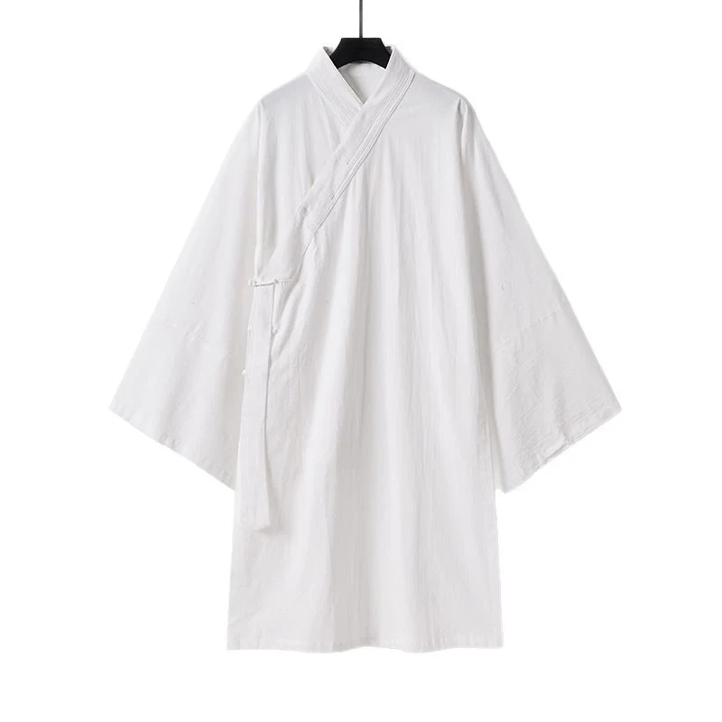 Unisex Oversize-Kimono-Mantel aus Baumwollmix mit weitem Schnitt und Bindegürtel Nord Taschen