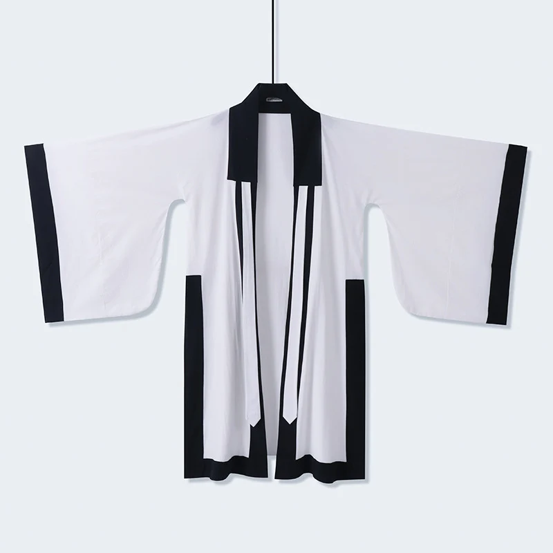 Unisex Oversize Kimono-Cardigan mit Kontrastblende, Bindeband und aufgesetzten Taschen Nord Taschen
