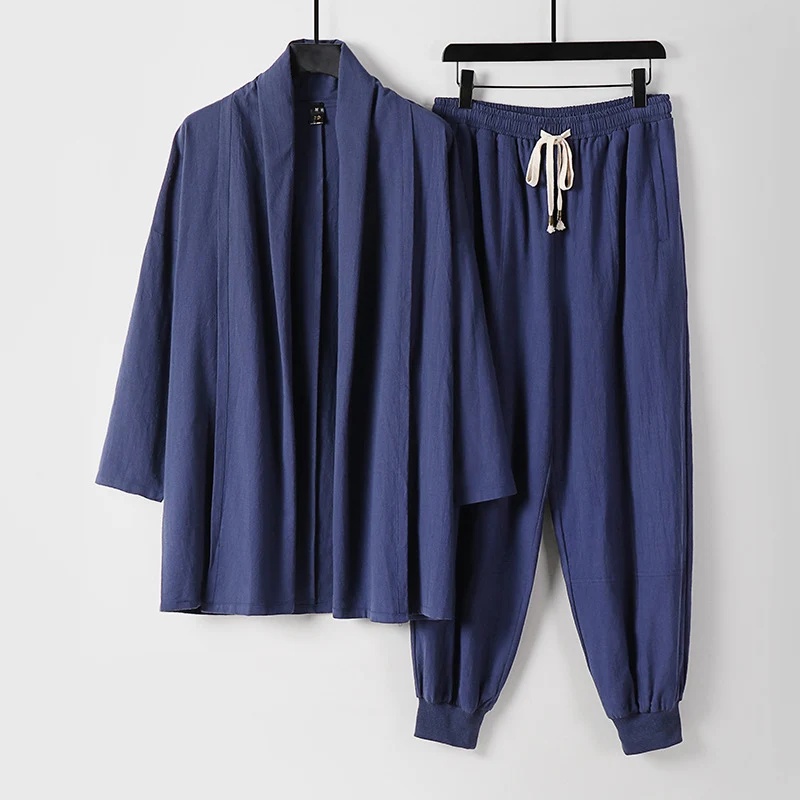 Unisex Luftiges Freizeit-Set im Kimono-Stil mit Schalkragenjacke und konisch zulaufender Joggerhose Nord Taschen