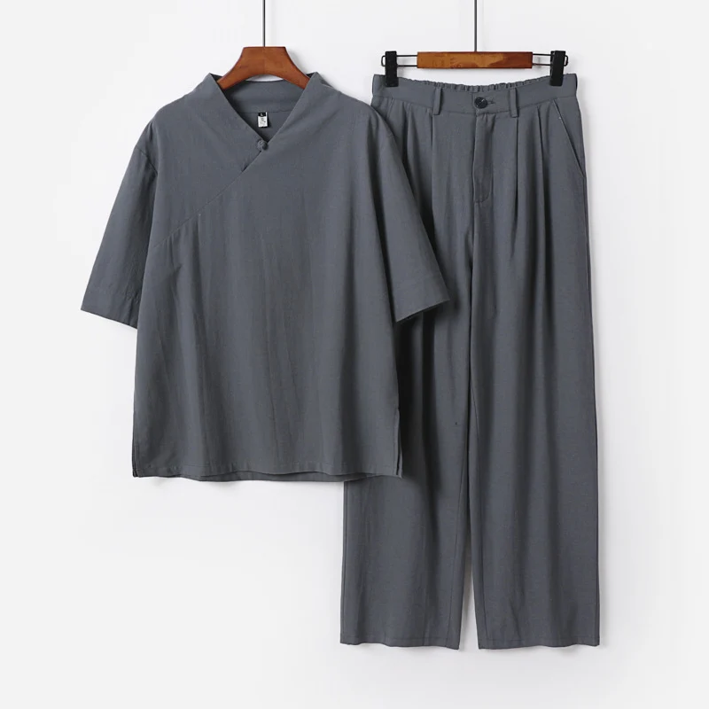Unisex Locker sitzendes Lounge-Set im Kimono-Stil mit halblangem Arm und elastischer Bundhose Nord Taschen
