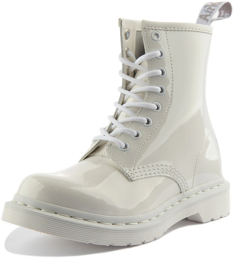 Dr Martens 1460 Mono In White Patent For Women