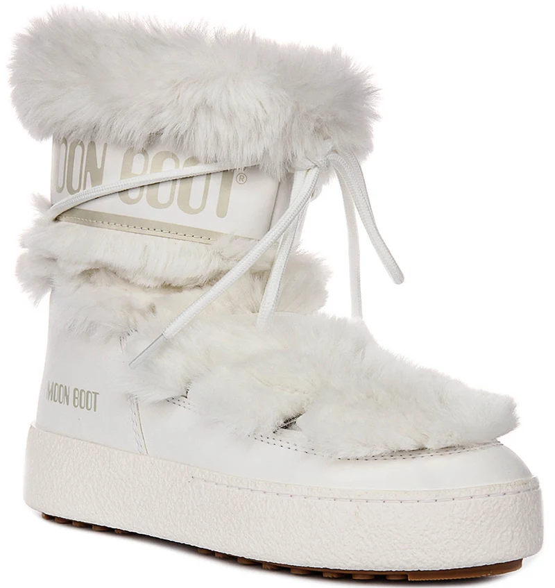 Moon Boot LTRACK Low Fur In White For Women