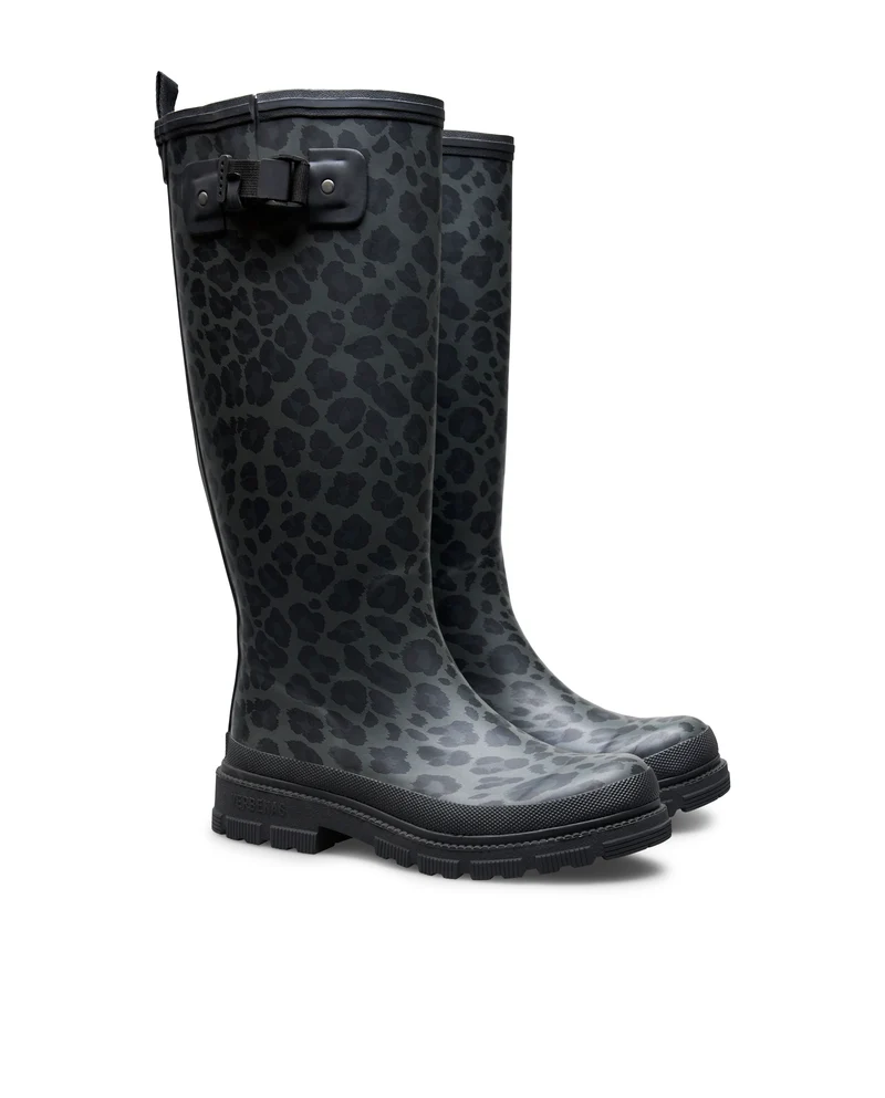 Bota de Agua Lili Smooth Animal Black Leo/Black