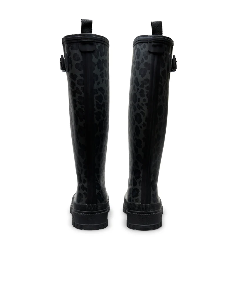 Bota de Agua Lili Smooth Animal Black Leo/Black