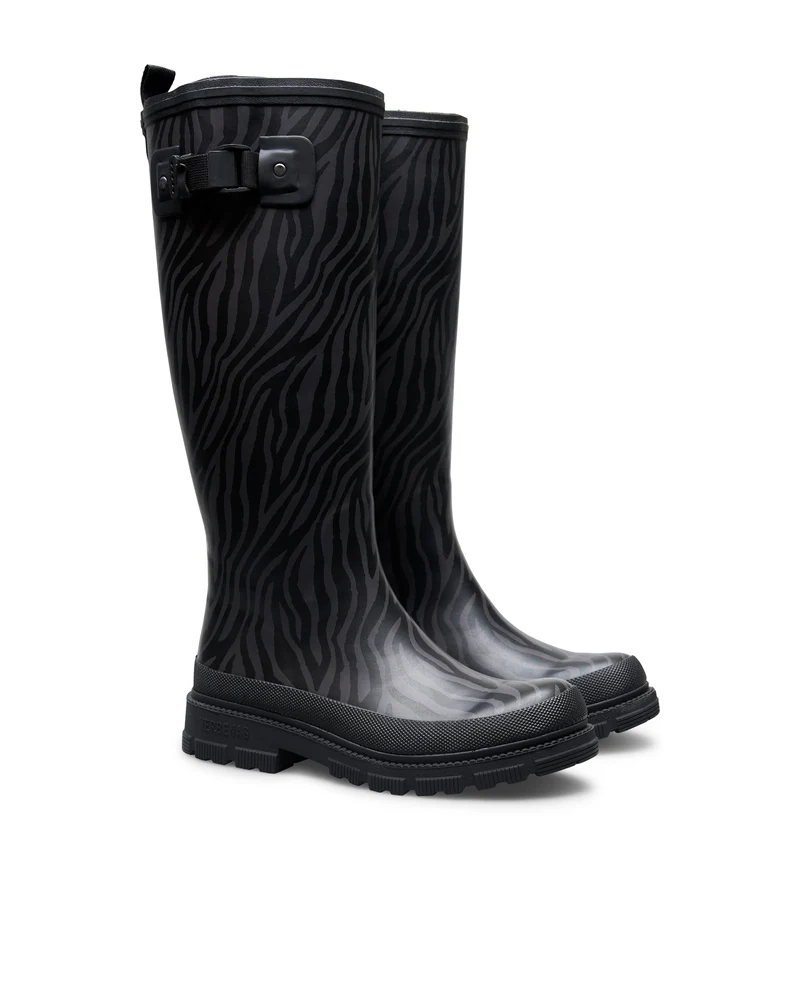Bota de Agua Lili Smooth Animal Black Zebra/Black