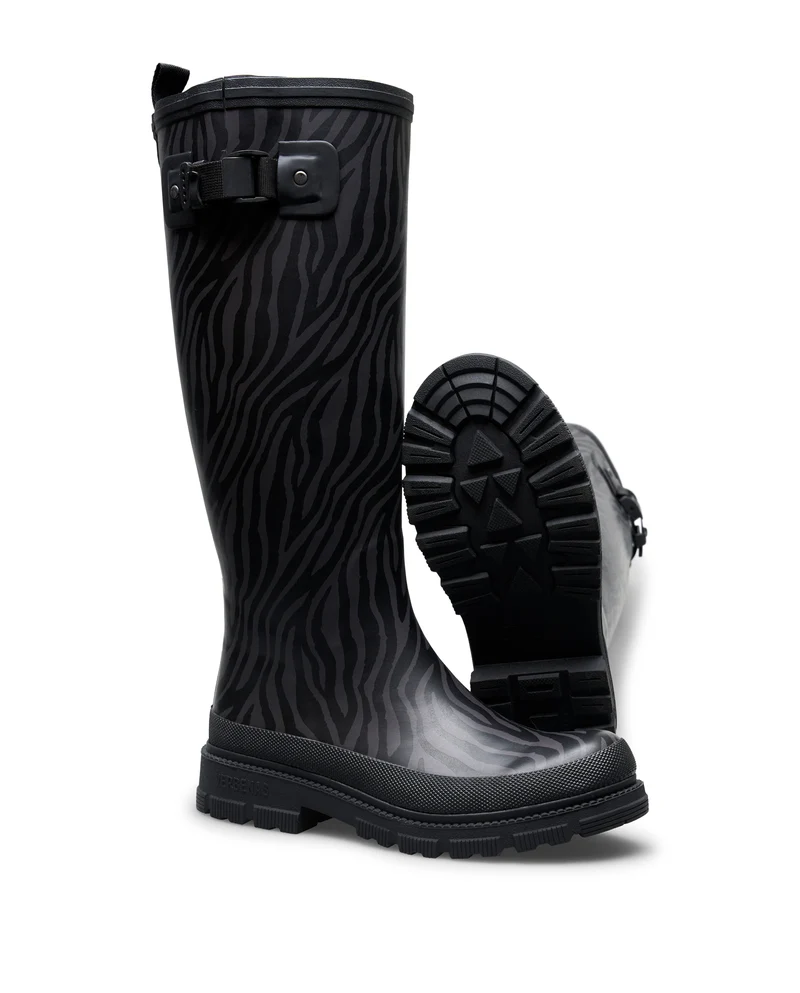 Bota de Agua Lili Smooth Animal Black Zebra/Black