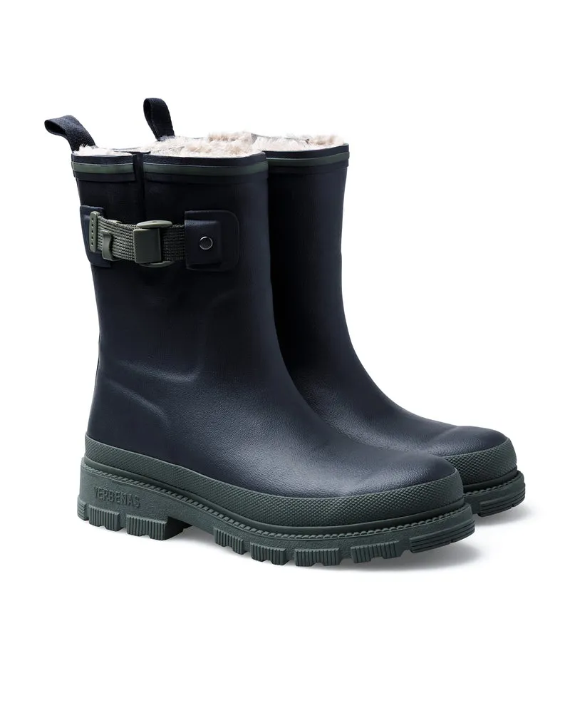 Bota de Agua Lina Fur Smooth Black/Kaki