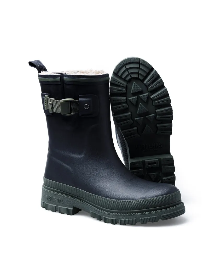 Bota de Agua Lina Fur Smooth Black/Kaki