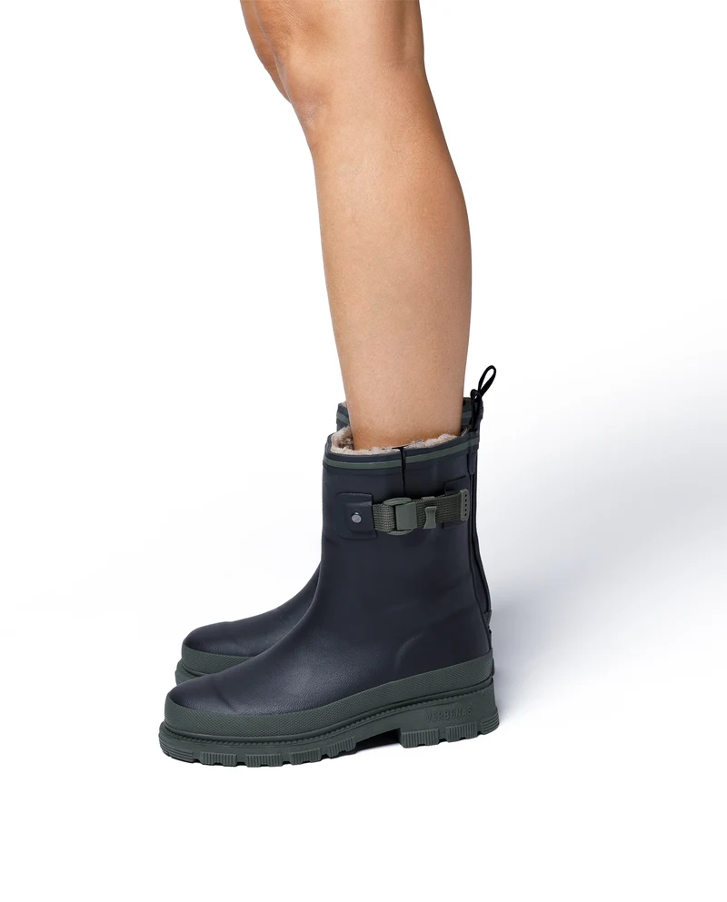 Bota de Agua Lina Fur Smooth Black/Kaki