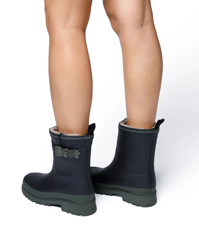 Bota de Agua Lina Fur Smooth Black/Kaki