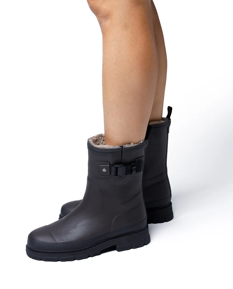Bota de Agua Lina Fur Smooth Black/Kaki