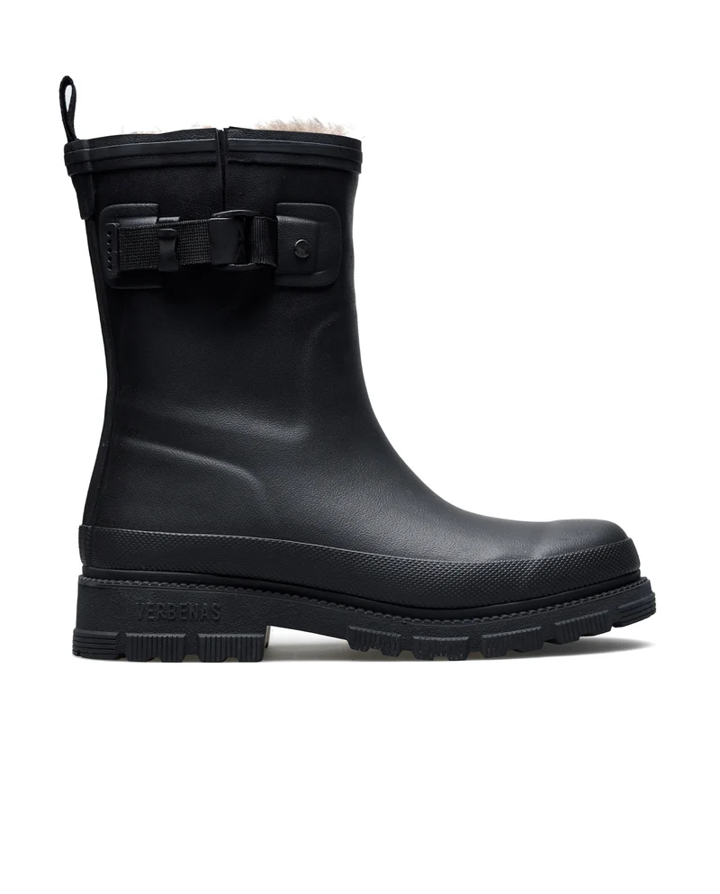 Bota de Agua Lina Fur Smooth Black/Black