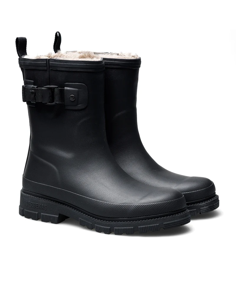 Bota de Agua Lina Fur Smooth Black/Black