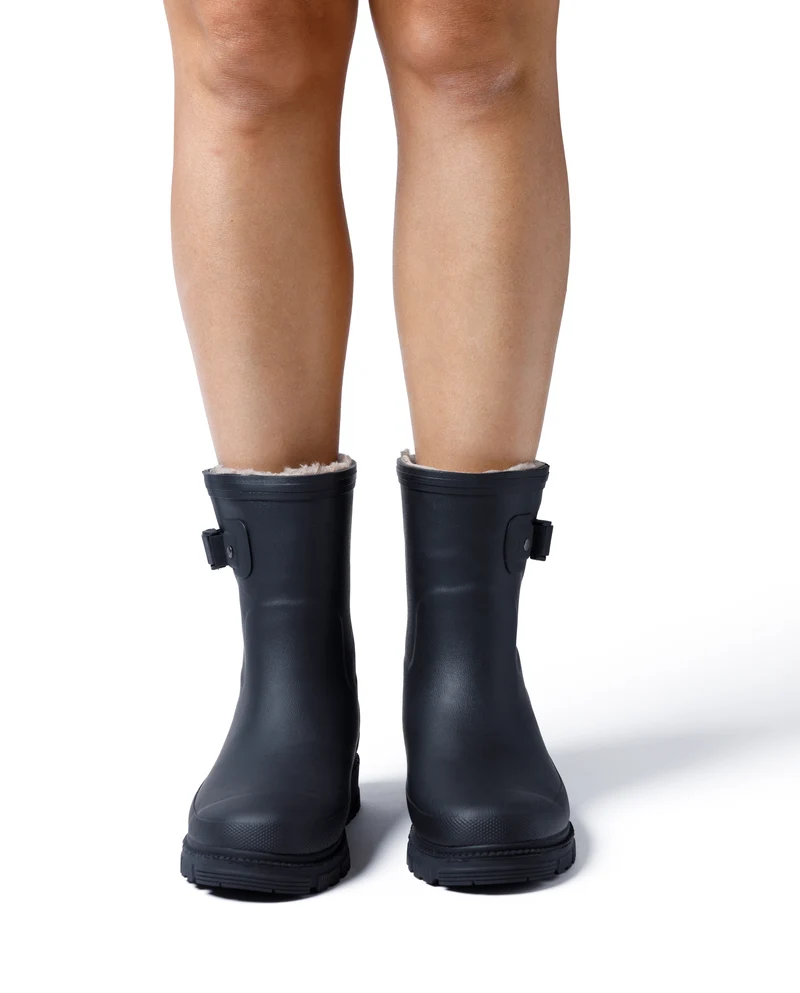 Bota de Agua Lina Fur Smooth Black/Black