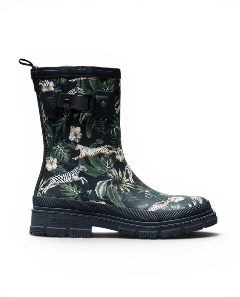 Bota de Agua Lina Fur Smooth Selva Black/Black