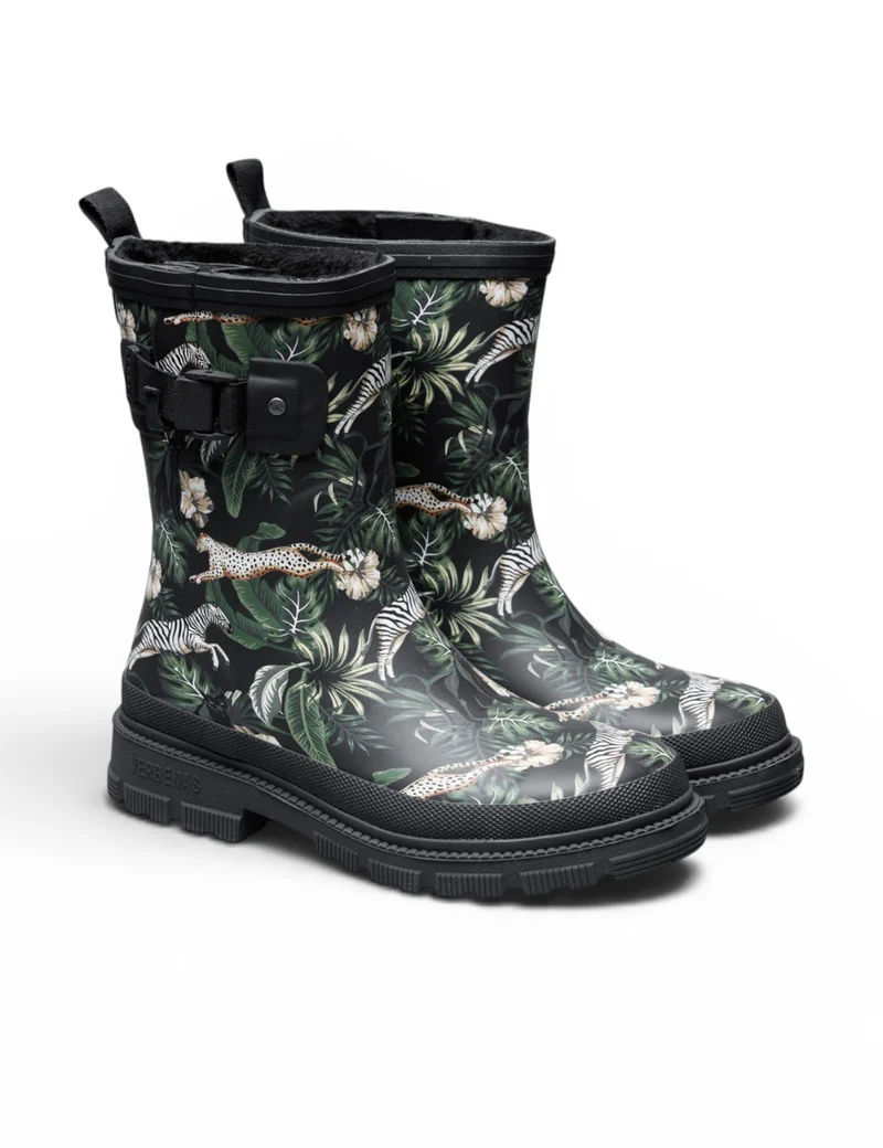 Bota de Agua Lina Fur Smooth Selva Black/Black
