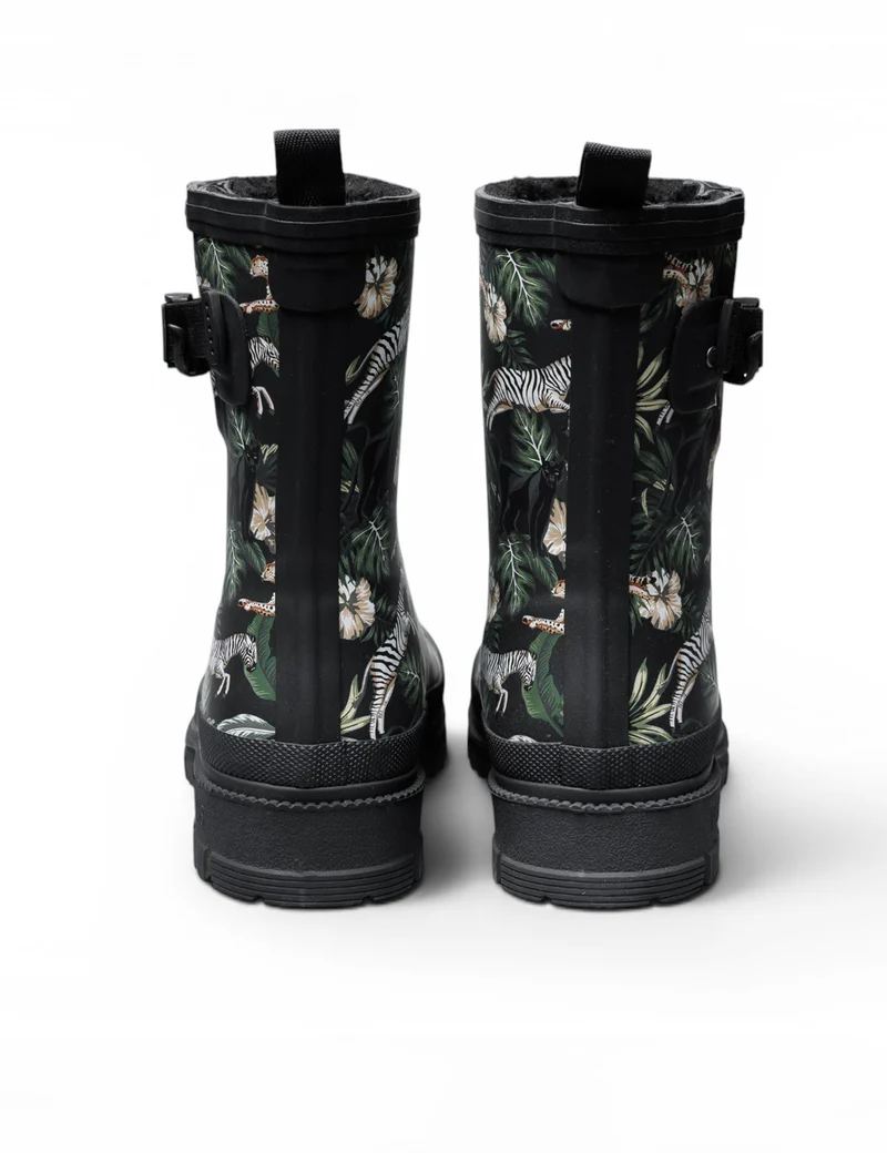 Bota de Agua Lina Fur Smooth Selva Black/Black