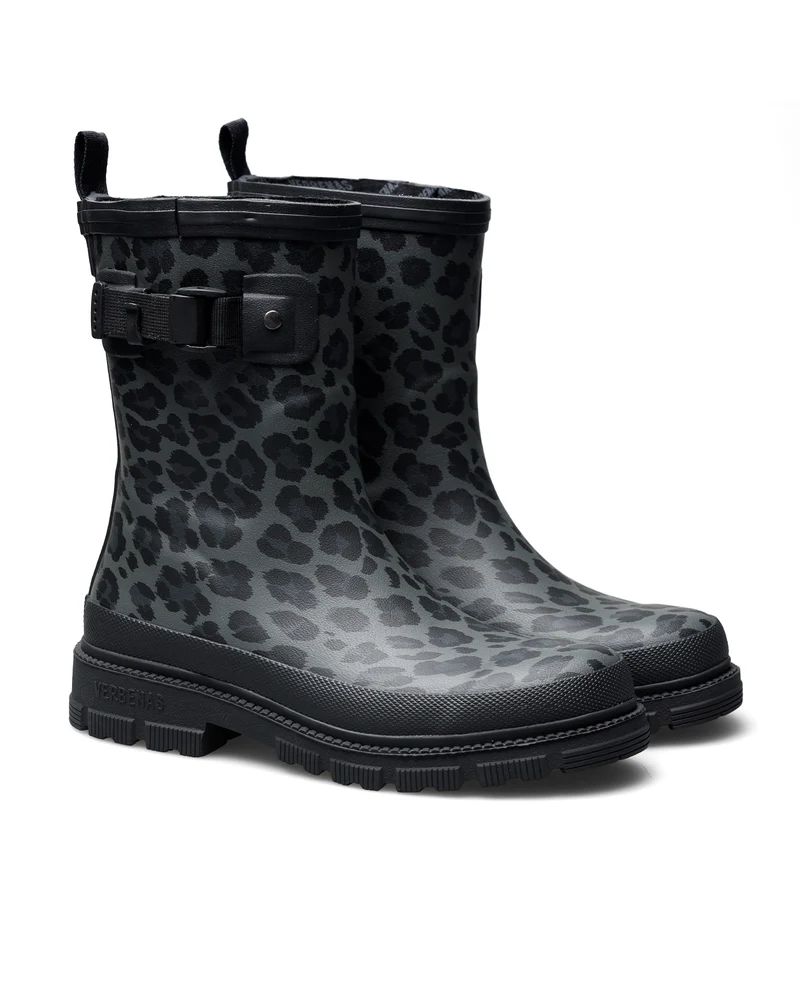 Bota de Agua Lina Fur Smooth Animal Black Leo/Black