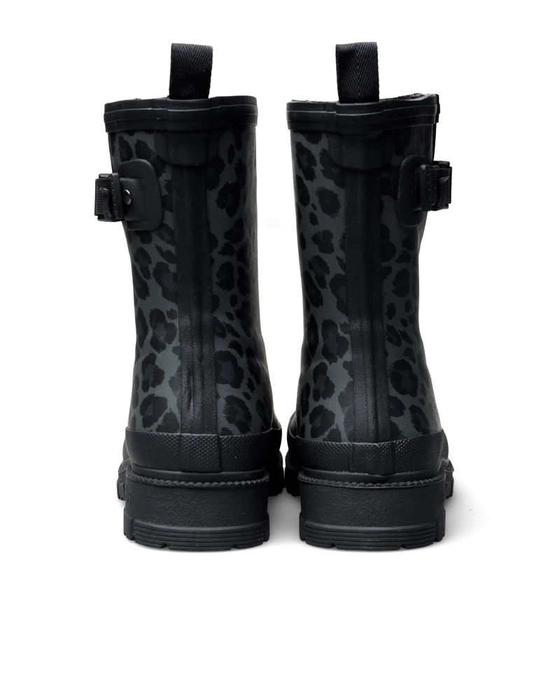 Bota de Agua Lina Fur Smooth Animal Black Leo/Black