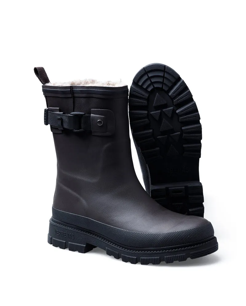 Bota de Agua Lina Fur Smooth Brown/Black