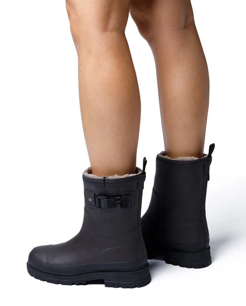 Bota de Agua Lina Fur Smooth Brown/Black