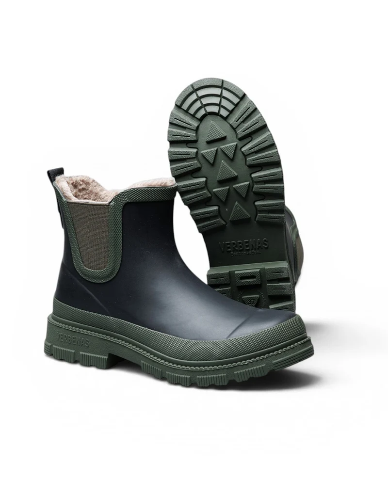 Bota de Agua Lua Fur Smooth Black/Kaki