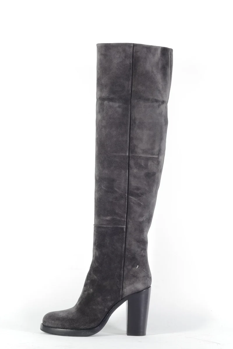 Hohe Stiefel Wildleder anthrazit