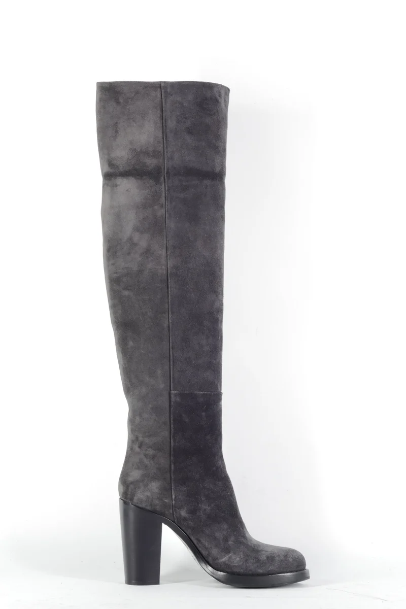 Hohe Stiefel Wildleder anthrazit