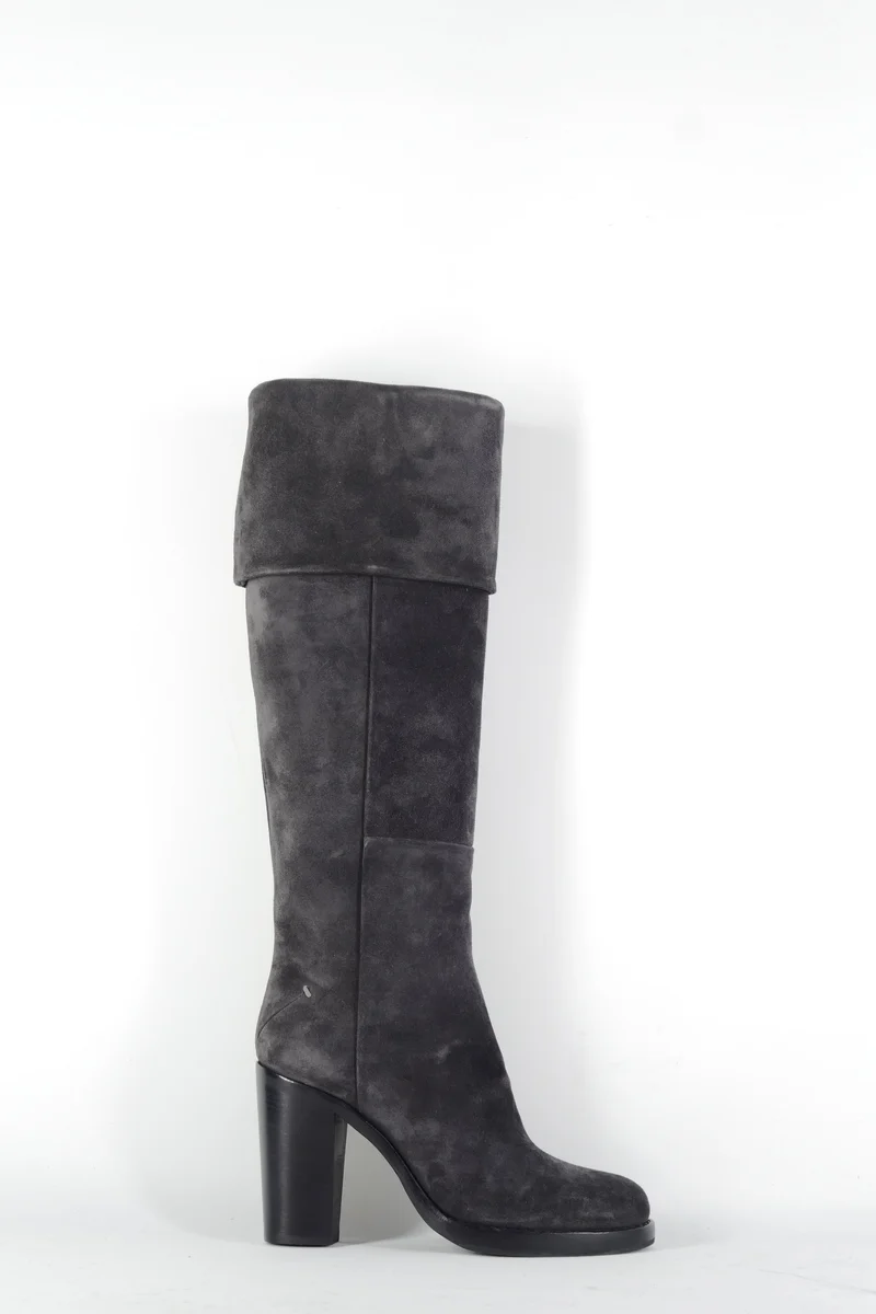 Hohe Stiefel Wildleder anthrazit