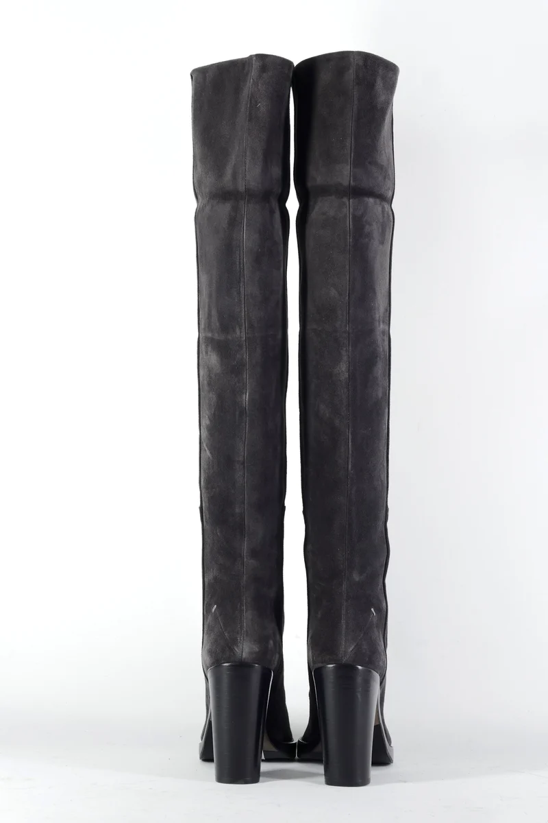 Hohe Stiefel Wildleder anthrazit