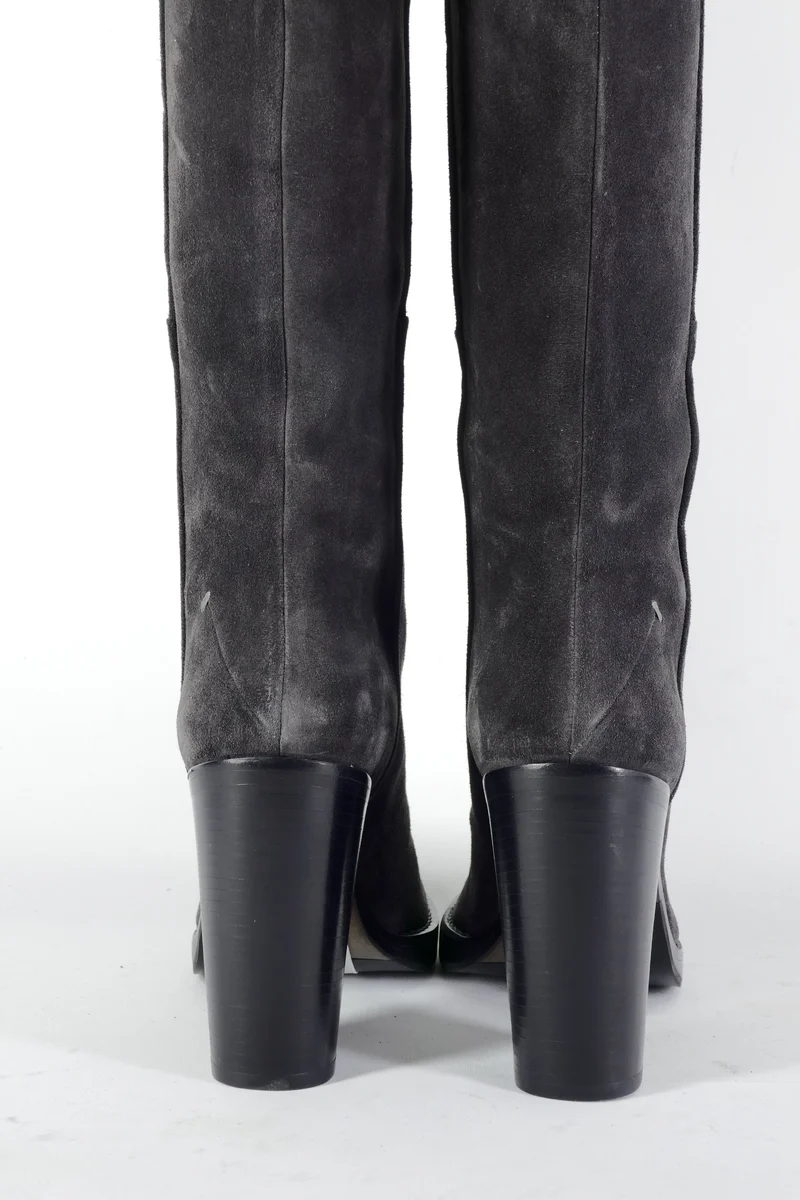 Hohe Stiefel Wildleder anthrazit