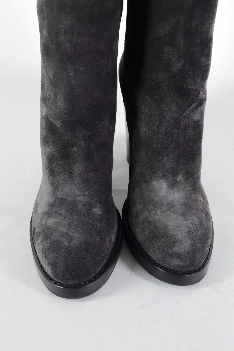 Hohe Stiefel Wildleder anthrazit