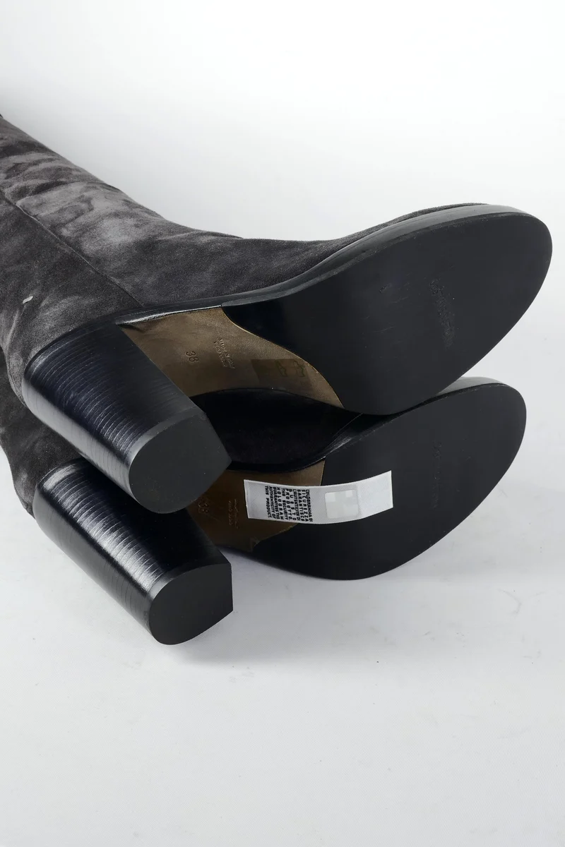 Hohe Stiefel Wildleder anthrazit
