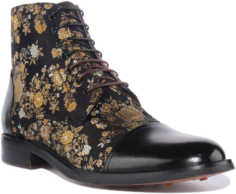 Justinreess England Adam Floral In Black For Men
