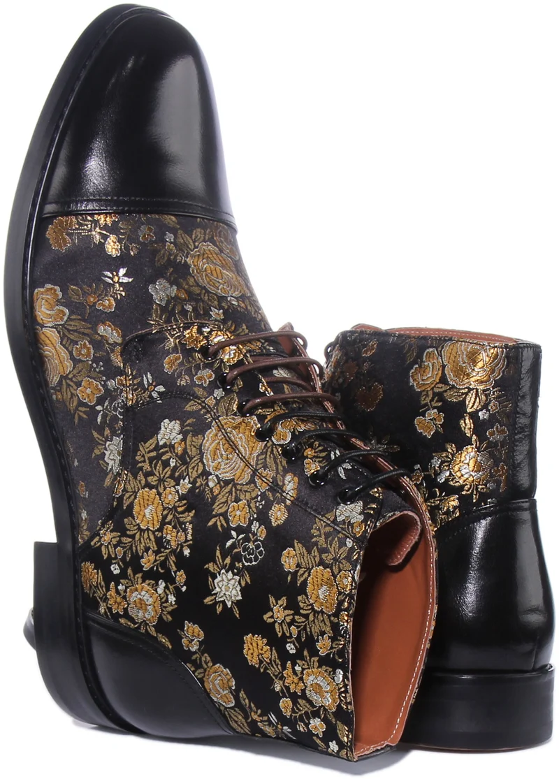 Justinreess England Adam Floral In Black For Men