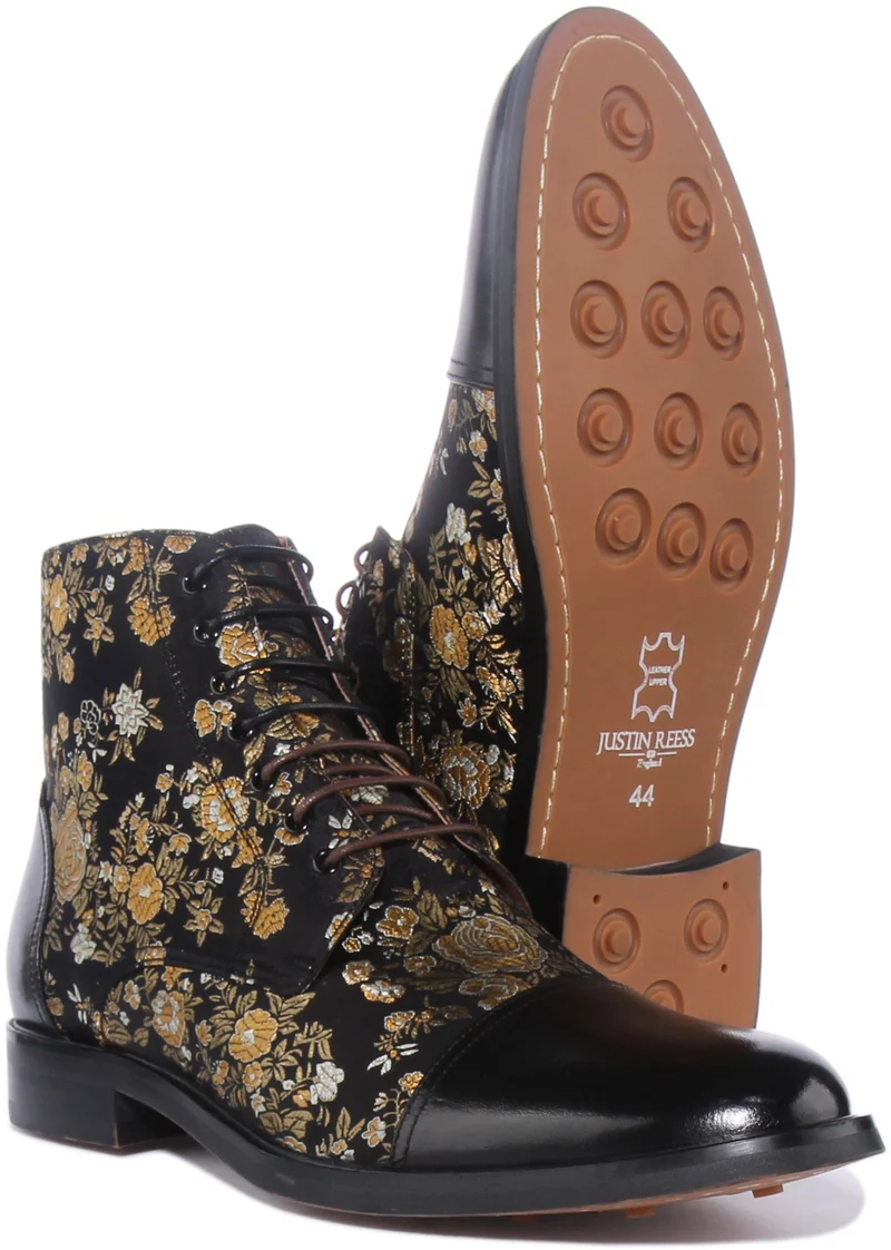 Justinreess England Adam Floral In Black For Men