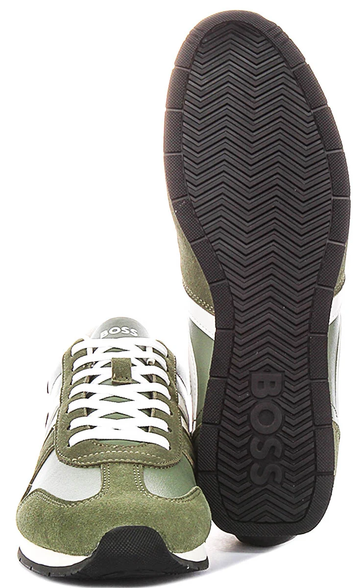 Boss Levon Runner In Green For Men Sneaker