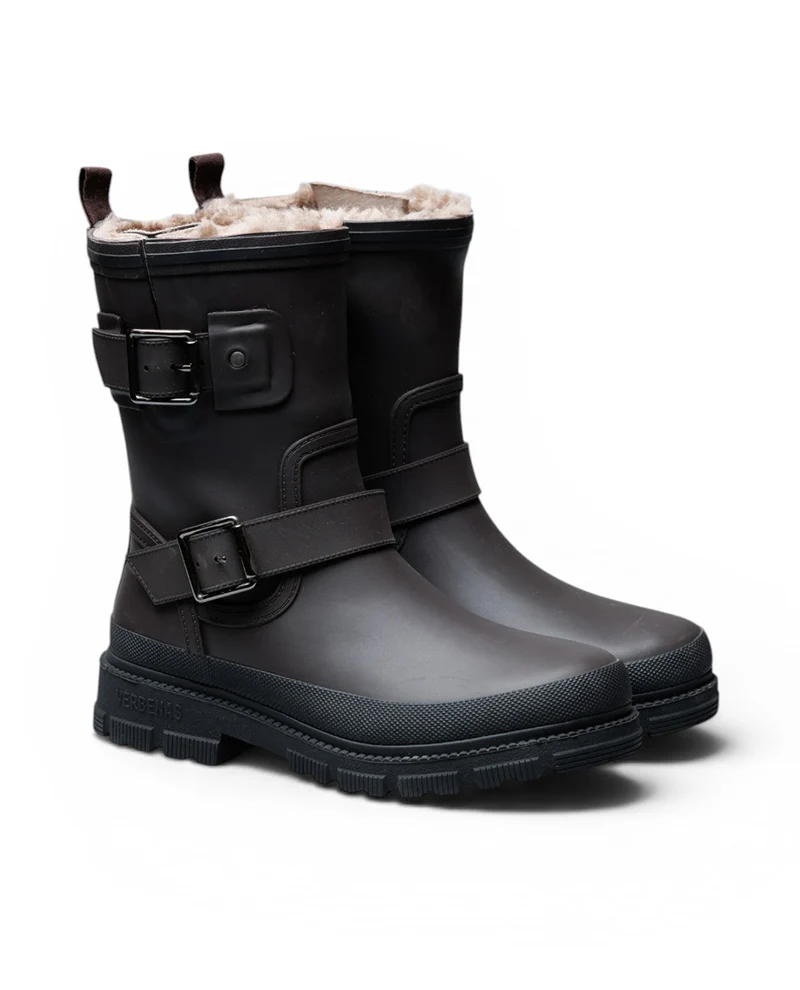 Bota de Agua Lucia Fur Smooth Brown/Black