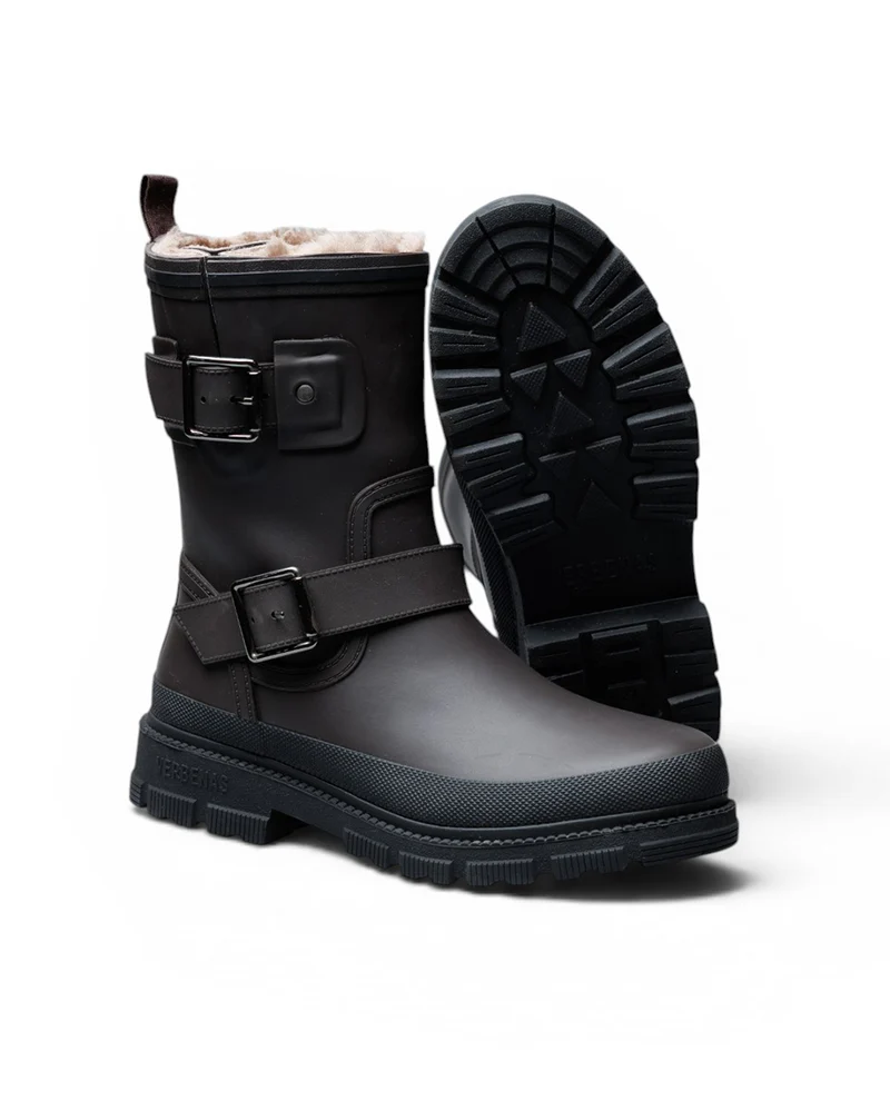 Bota de Agua Lucia Fur Smooth Brown/Black