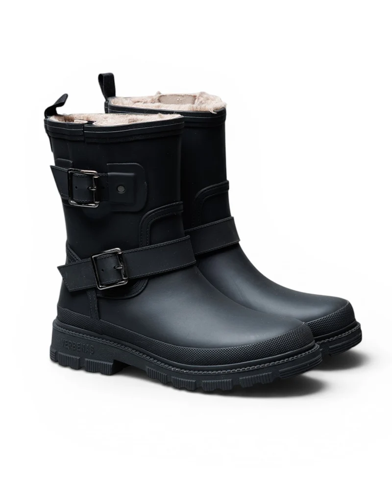 Bota de Agua Lucia Fur Smooth Black/Black