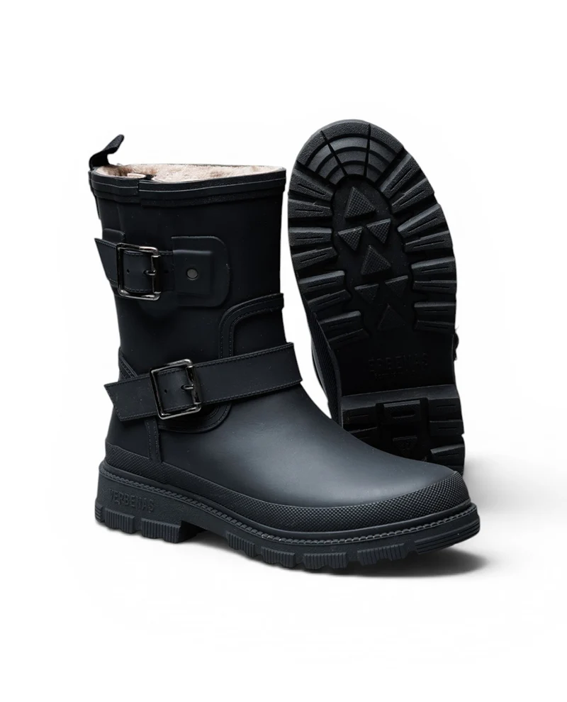 Bota de Agua Lucia Fur Smooth Black/Black