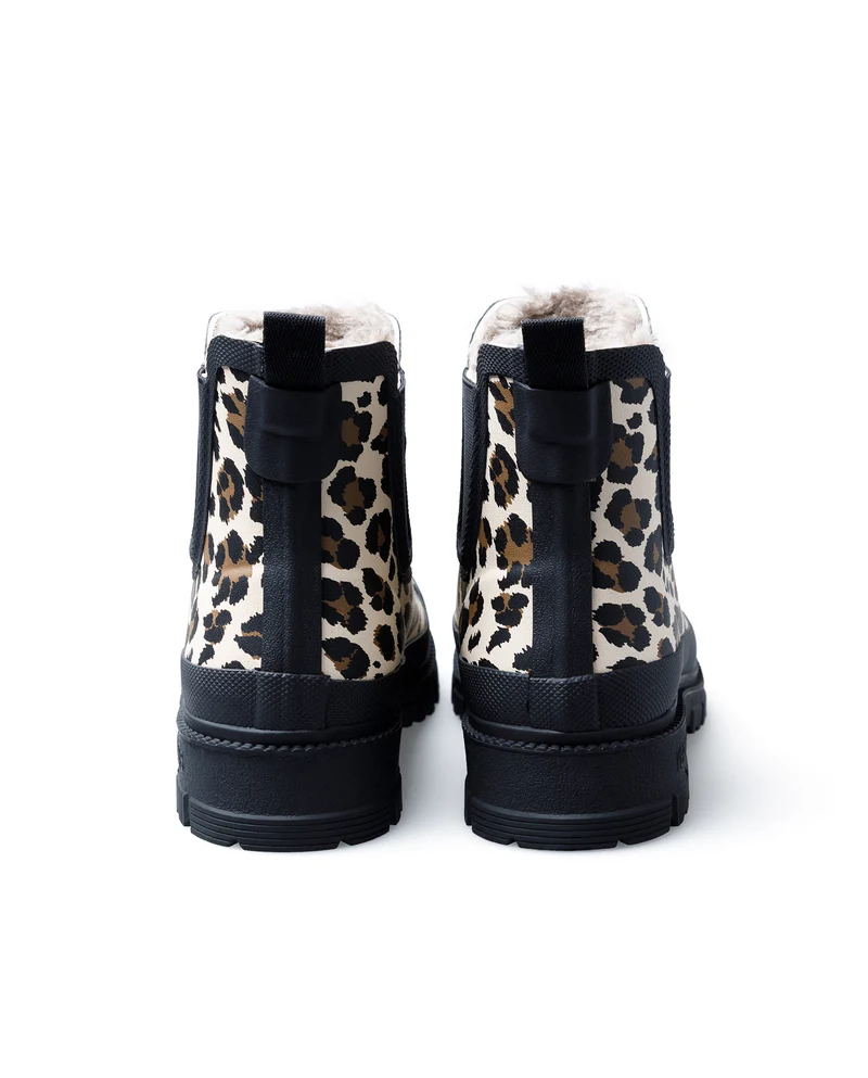 Bota de Agua Lua Fur Smooth Animal Crudo Leo/Black
