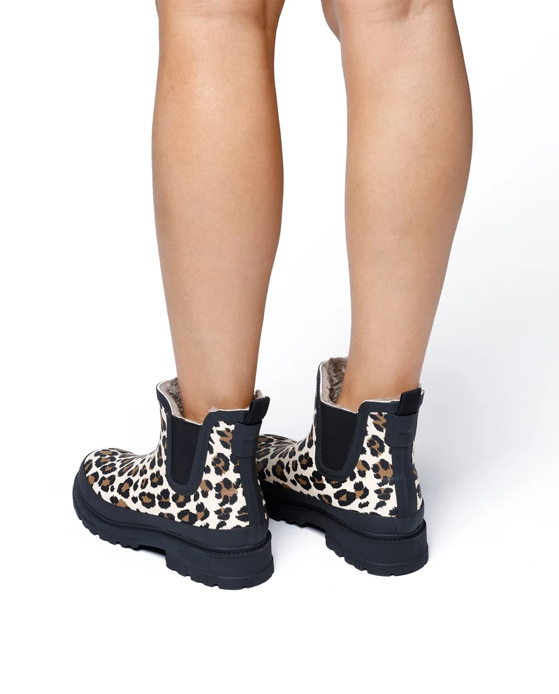 Bota de Agua Lua Fur Smooth Animal Crudo Leo/Black