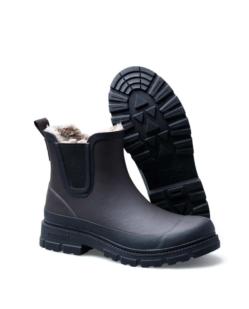 Bota de Agua Lua Fur Smooth Brown/Black