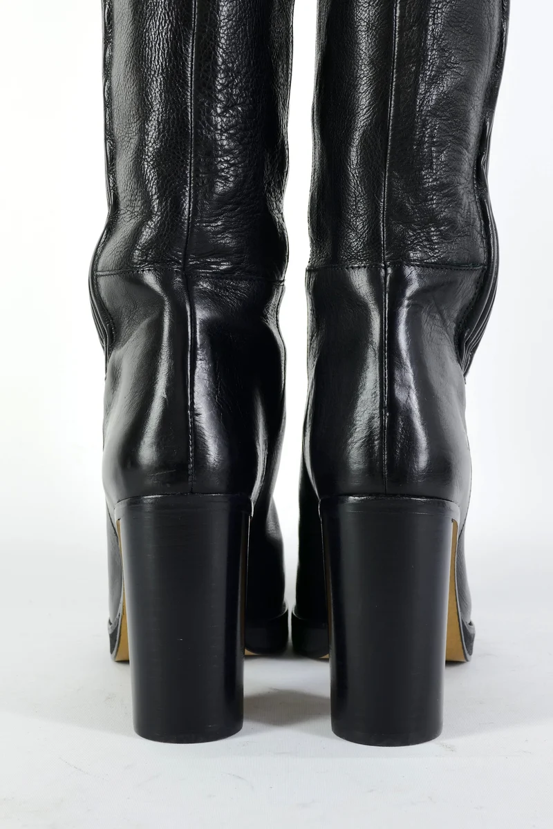 Overknees Leder schwarz