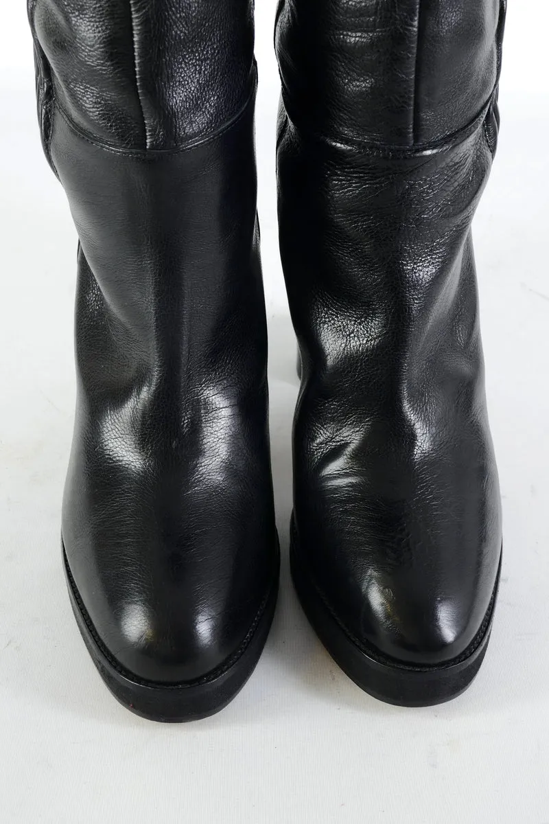 Overknees Leder schwarz