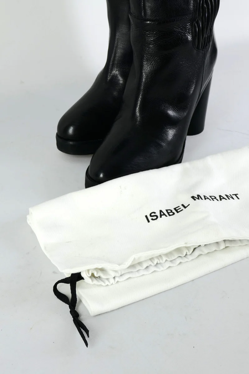 Overknees Leder schwarz